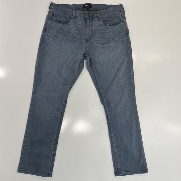 Paige Jeans Men’s Blue Federal Slim Straight Stretch Zip Fly Denim Pants 34x27 - Picture 1 of 9